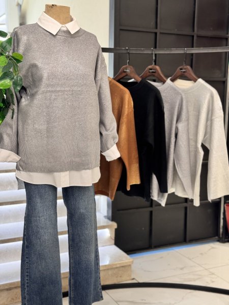 بلوزة صوف لمعة